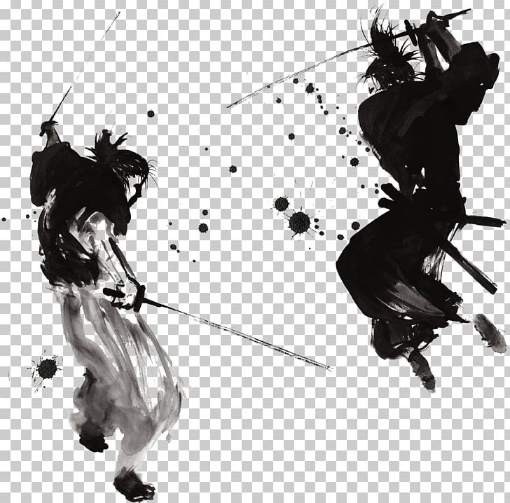 Samurai Drawing Painting Art Warrior PNG, Clipart, Art, Black And White, Bushi, Bushido, Calligraphy Free PNG Download