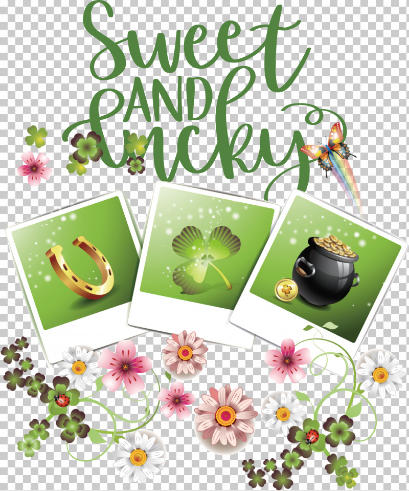 Sweet And Lucky St Patricks Day PNG, Clipart, Clover, Fourleaf Clover, Irish People, Luck, Saint Patrick Free PNG Download