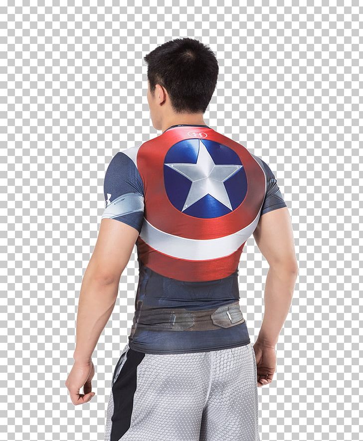 T-shirt Captain America Superhero Ultron Sleeveless Shirt PNG, Clipart, Abdomen, Arm, Avengers Age Of Ultron, Captain America, Clothing Free PNG Download