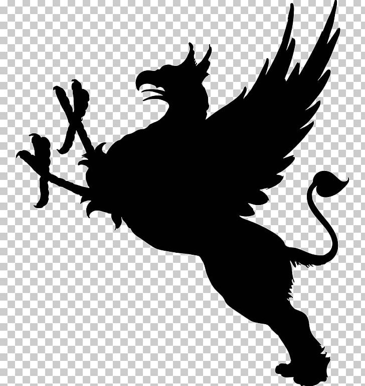 Silhouette Griffin PNG, Clipart, Animals, Beak, Bird, Black And White, Fictional Character Free PNG Download