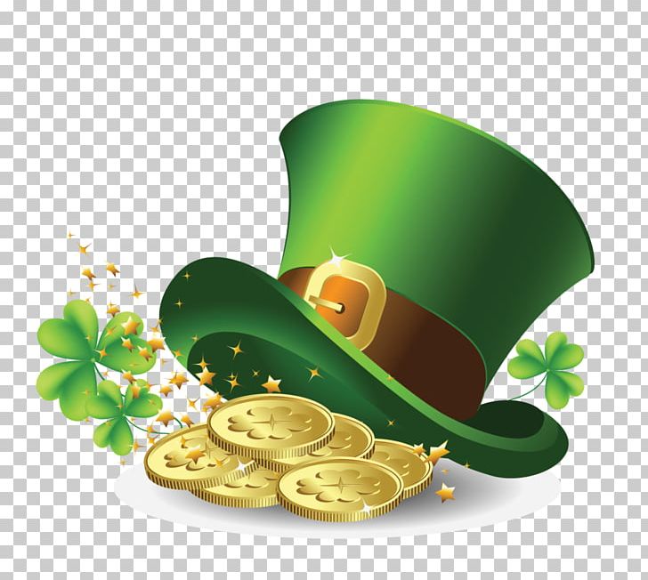 Saint Patrick's Day Hat Gold PNG, Clipart, Clover, Fourleaf Clover, Gold, Gold Coin, Green Free PNG Download