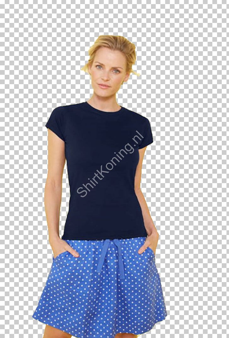 T-shirt Blue Skirt Dress Polka Dot PNG, Clipart, Abdomen, Blue, Clothing, Cobalt Blue, Day Dress Free PNG Download