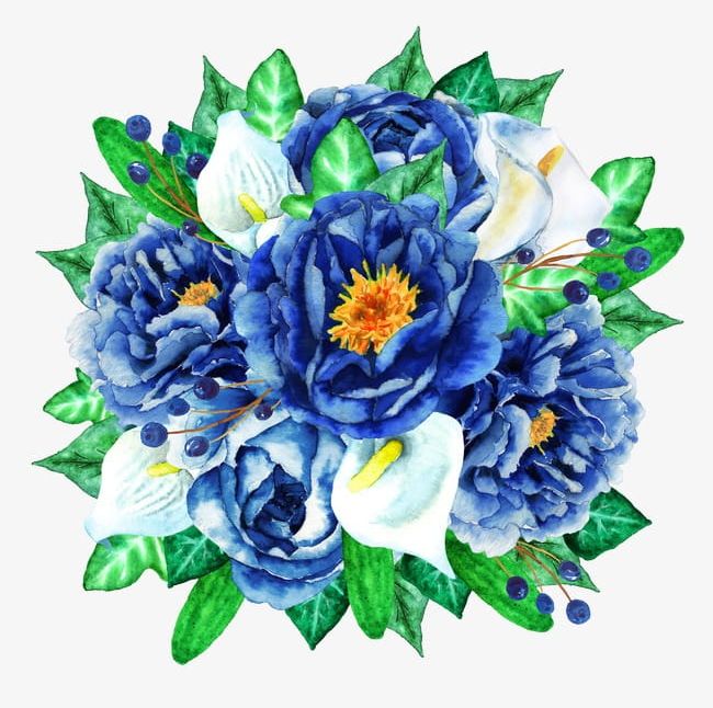 blue flower bouquet clipart