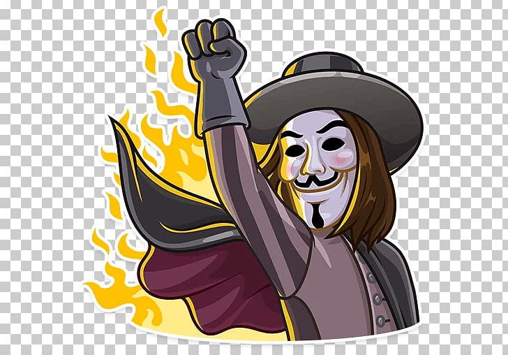 Sticker Telegram Guy Fawkes Mask Illustration PNG, Clipart, Anonymous, Art, Cartoon, Character, Fictional Character Free PNG Download
