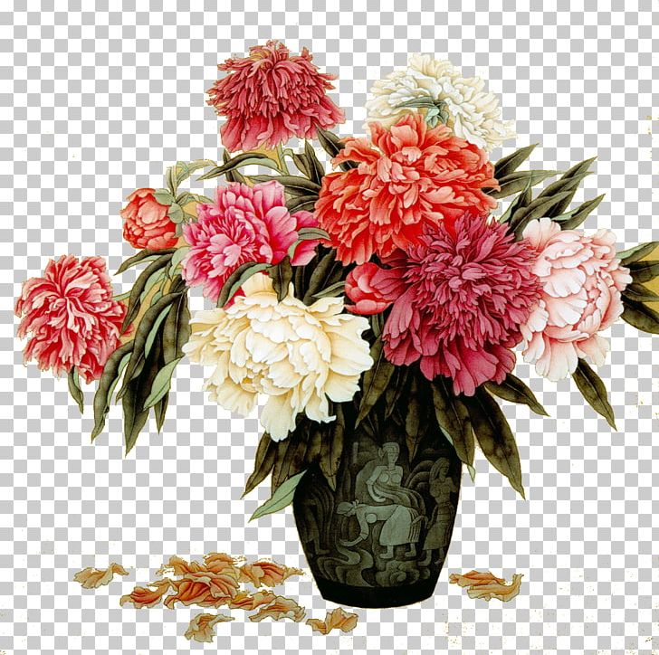 Chinese Painting Vase Moutan Peony Ink Wash Painting PNG, Clipart, Art, Artificial Flower, Black, Chinese, Chinese Style Free PNG Download