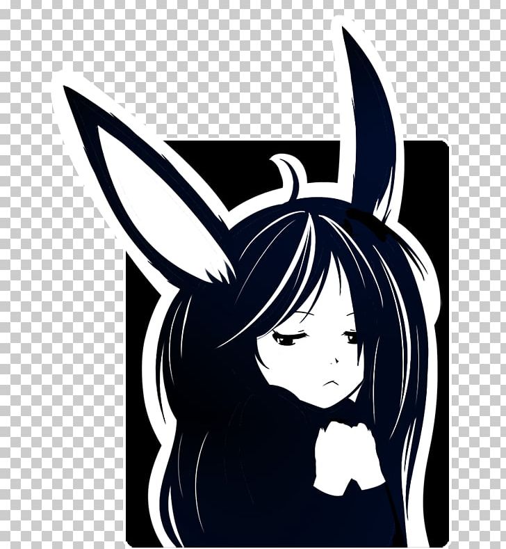 Rabbit Ear Drawing Art Character PNG, Clipart, Anime, Art, Black, Black And White, Character Free PNG Download