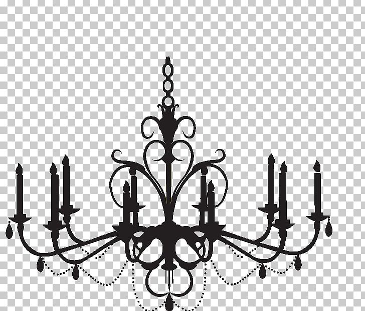 Chandelier Wall Decal Silhouette PNG, Clipart, Black And White, Branch, Candle Holder, Ceiling Fixture, Chandelier Free PNG Download