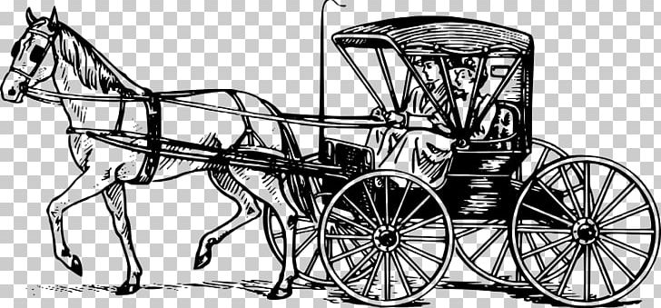 Horse And Buggy Carriage Horse-drawn Vehicle Drawing PNG, Clipart, Black And White, Carriage, Cart, Chariot, Drawing Free PNG Download