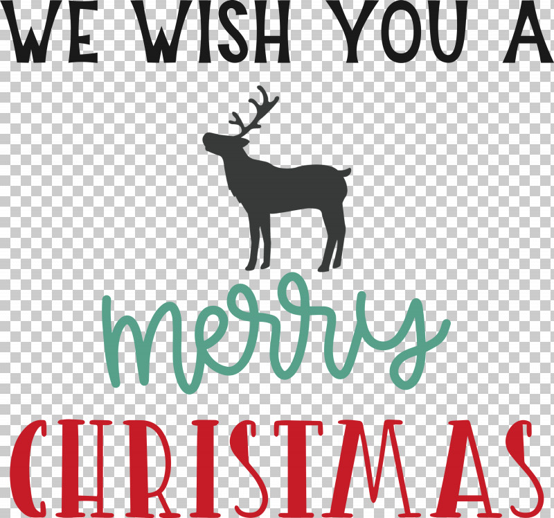 Merry Christmas Wish You A Merry Christmas PNG, Clipart, Antler, Biology, Black, Deer, Line Free PNG Download