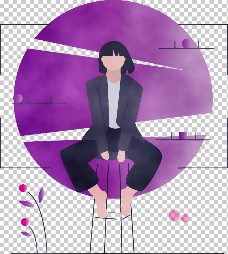 Violet Purple Black Hair Hime Cut PNG, Clipart, Black Hair, Hime Cut, Modern Girl, Paint, Purple Free PNG Download