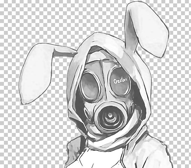 Gas Mask Bunny Drawing PNG, Clipart, Art, Artwork, Automotive Design, Black And White, Cartoon Free PNG Download