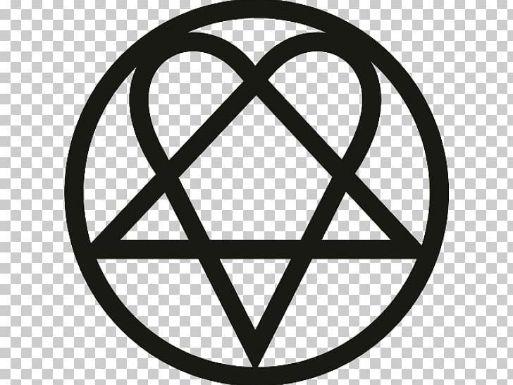 Heartagram HIM Logo Love Metal Decal PNG, Clipart, Angle, Area, Bam Margera, Black And White, Circle Free PNG Download