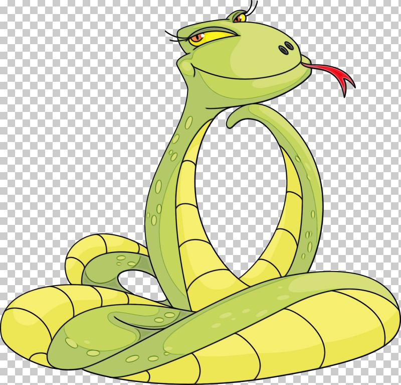 Mamba Cartoon Yellow Reptile Serpent PNG, Clipart, Cartoon, Elapidae, Mamba, Paint, Rattlesnake Free PNG Download