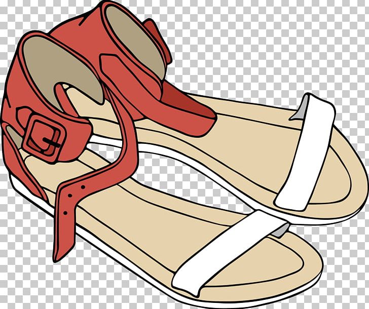 Sandal Euclidean PNG, Clipart, Beach Sandal, Black And White, Cartoon Sandals, Clothing, Download Free PNG Download