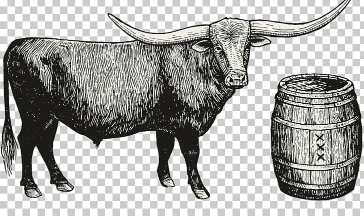 Texas Longhorn Zebu Moonshine United States Distilled Beverage PNG, Clipart, Animal, Black And White, Bull, Cattle, Cattle Like Mammal Free PNG Download
