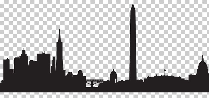 Skyline Silhouette Drawing Washington PNG, Clipart, Animals, Black And White, Bridge, City, Cityscape Free PNG Download