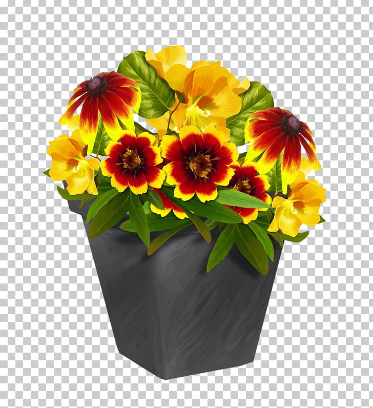 Floral Design Flowerpot Cut Flowers Yellow PNG, Clipart, Annual Plant, Artificial Flower, Crock, Cut Flowers, Daisy Family Free PNG Download