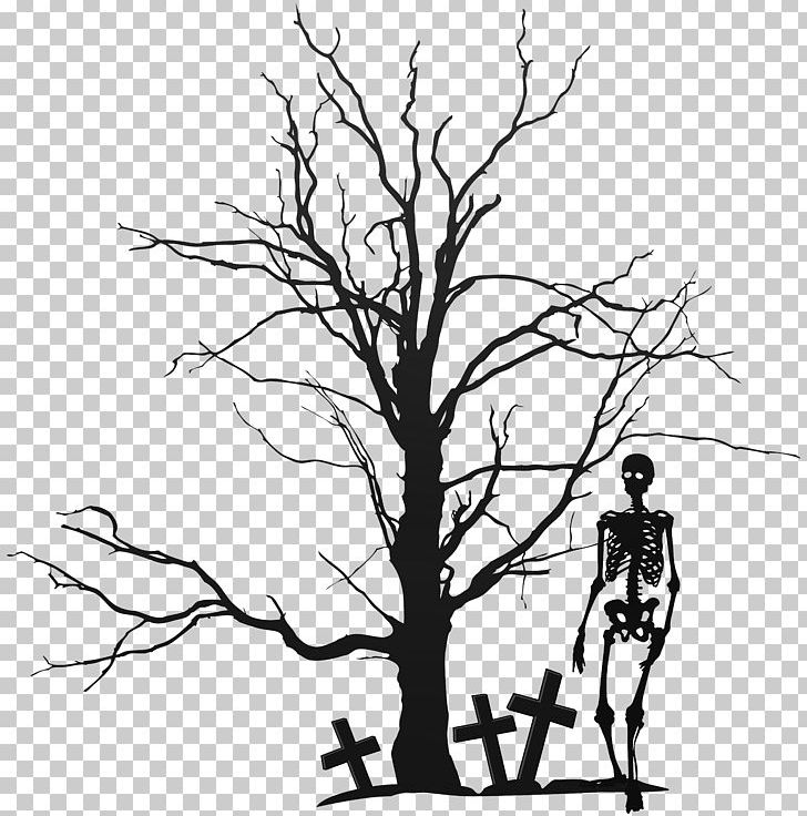The Halloween Tree PNG, Clipart, Black And White, Branch, Cdr, Design, Encapsulated Postscript Free PNG Download