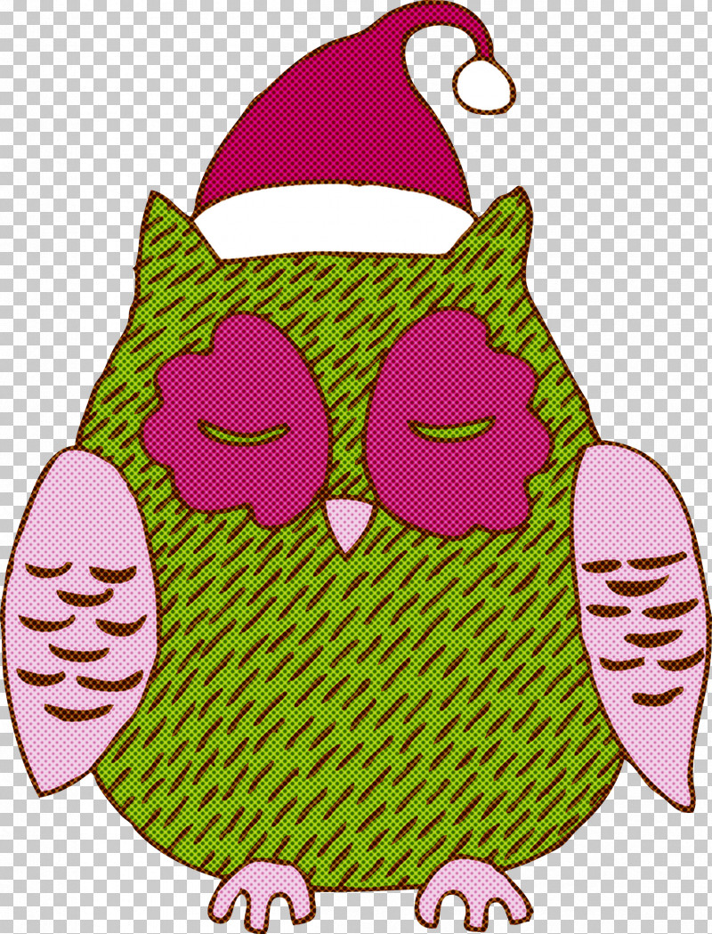 Owl Pink Cartoon Bird Of Prey PNG, Clipart, Bird Of Prey, Cartoon, Cartoon Owl, Christmas Animal, Christmas Owl Free PNG Download