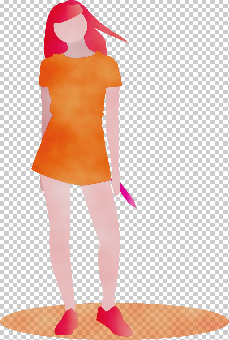 Orange PNG, Clipart, Costume, Fashion Girl, Orange, Paint, Standing Free PNG Download
