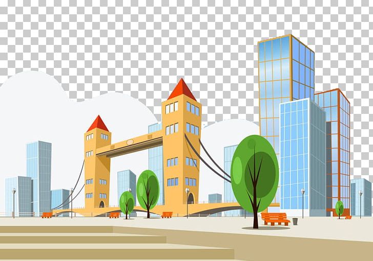 City Illustration PNG, Clipart, Architecture, Art, Balloon Cartoon, Boy Cartoon, Bridge Free PNG Download