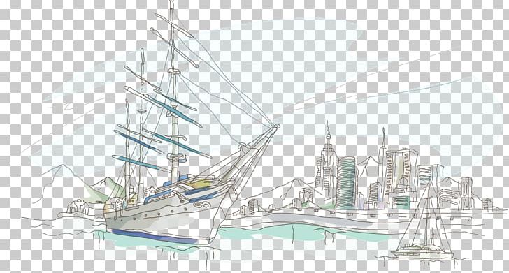 Drawing Desktop Waterfront Ship Sea PNG, Clipart, Brig, Caravel, City, Digital Image, Dromon Free PNG Download
