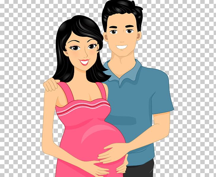 Pregnancy Mother Cartoon PNG, Clipart, Arm, Black Hair, Cartoon Couple, Cheek, Child Free PNG Download