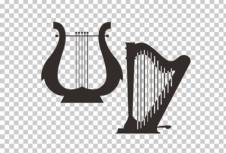 Musical Instrument Harp Guitar PNG, Clipart, Apollo Harp, Black, Black And White, Black And White Illustration, Brand Free PNG Download