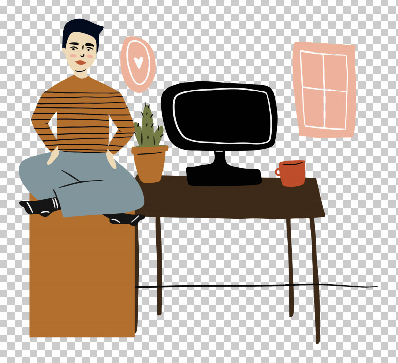 At Home PNG, Clipart, At Home, Cartoon, Chair, Desk, Productivity Free PNG Download