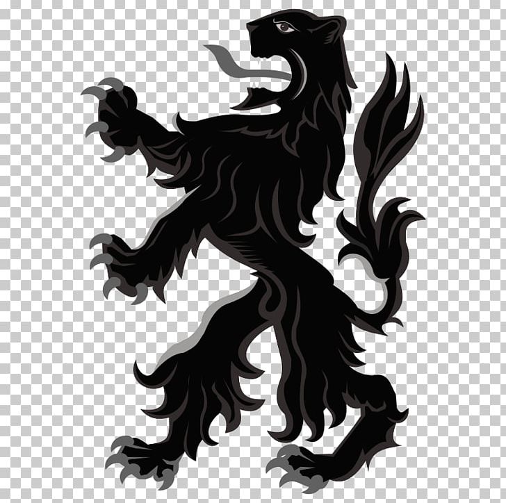 Winged Lion Coat Of Arms Black Leopard PNG, Clipart, Animals, Black, Black And White, Black Lion, Coat Of Arms Free PNG Download