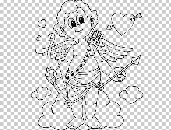 Coloring Book Flying Cupid Valentine's Day Child PNG, Clipart,  Free PNG Download