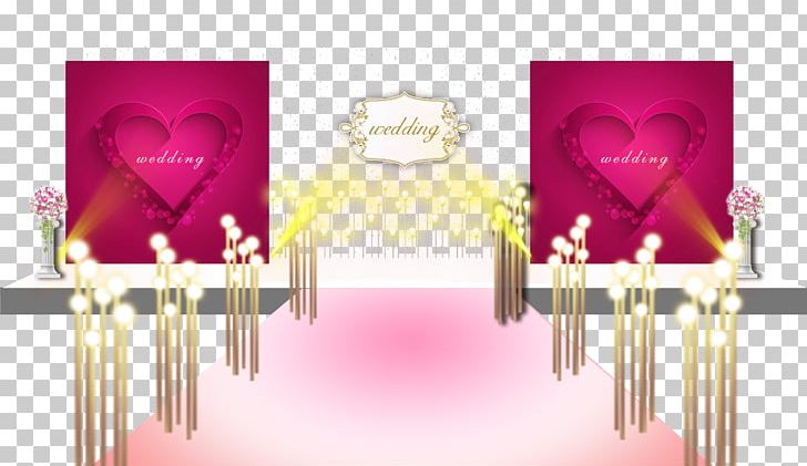 Pink Wedding Designs On The Main Stage Renderings PNG, Clipart, Design, Flower Arranging, Heart, Love, Magenta Free PNG Download