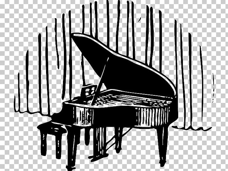 grand piano cartoon black and white