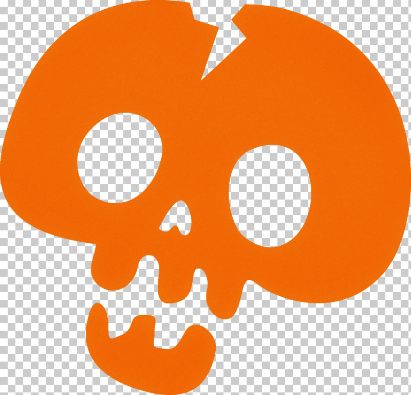 Skull Halloween PNG, Clipart, Bone, Halloween, Logo, Orange, Skull Free PNG Download