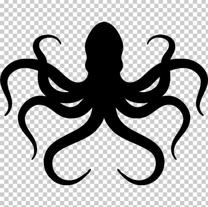Octopus Sticker Vinyl Group Adhesive PNG, Clipart, Adhesive, Animal, Artwork, Black And White, Common Octopus Free PNG Download