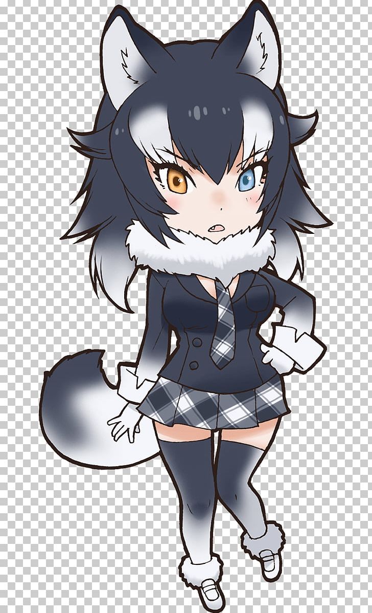 Kemono Friends Dog Eastern Wolf Reticulated Giraffe PNG, Clipart, Black, Black Hair, Carnivoran, Cat Like Mammal, Fictional Character Free PNG Download