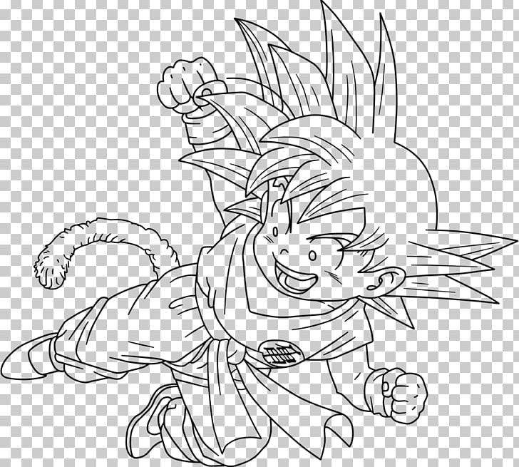 Goku Line Art Gohan Trunks Drawing PNG, Clipart, Artwork, Black, Black And White, Cartoon, Coloring Book Free PNG Download