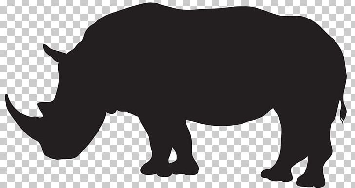 Rhinoceros Hippopotamus Silhouette PNG, Clipart, Black, Black And White, Black Rhinoceros, Carnivoran, Cattle Like Mammal Free PNG Download
