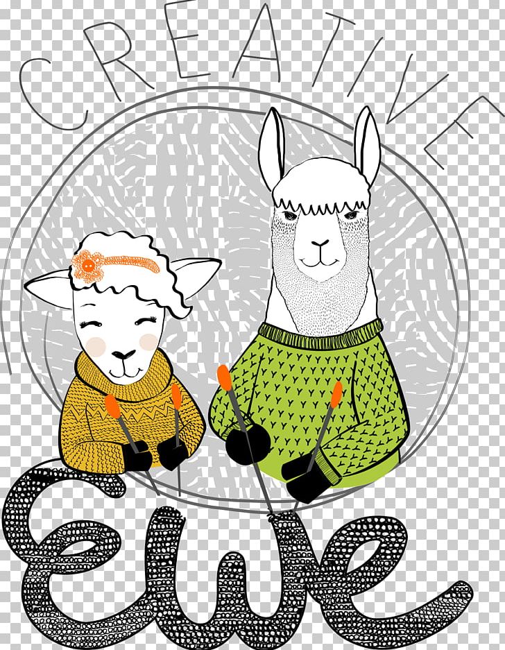 Creative Ewe Studio Yarn Crochet Knitting PNG, Clipart, Area, Art, Artwork, Black And White, Cartoon Free PNG Download