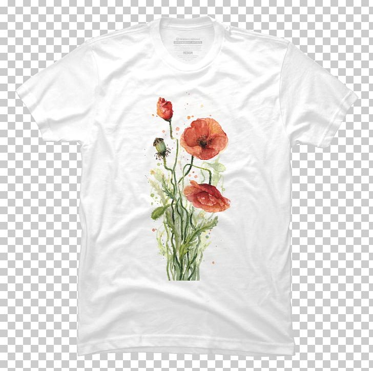 Poppy Watercolor Painting Floral Design Flower T-shirt PNG, Clipart, Art, Canvas, Clothing, Common Poppy, Cut Flowers Free PNG Download
