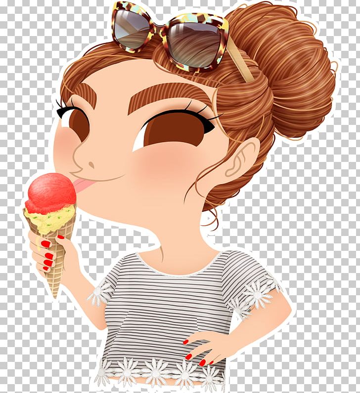Ice Cream Illustration Cream Bun PNG, Clipart, Brown Hair, Cartoon, Cheek, Cream, Cream Bun Free PNG Download