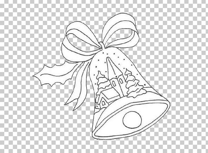 Christmas Drawing Coloring Book Bell Santa Claus PNG, Clipart, Angle, Artwork, Bell, Black, Child Free PNG Download
