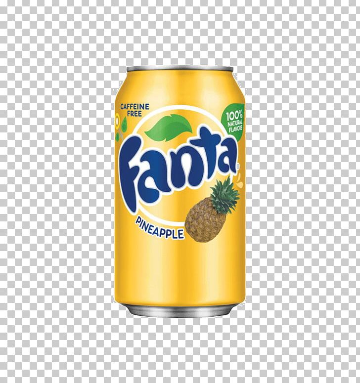 Fizzy Drinks Coca-Cola Fanta Cream Soda Pineapple PNG, Clipart, Aluminum Can, Barqs, Beverage Can, Brand, Caffeine Free PNG Download