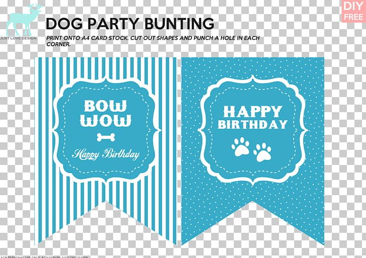Paper Birthday Bunting Dog Hello Kitty PNG, Clipart, Aqua, Area, Banner, Birthday, Blue Free PNG Download