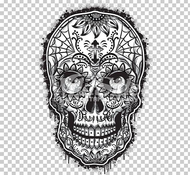 Calavera T-shirt Spider Web Skull PNG, Clipart, Black And White, Bone, Calavera, Clothing, Day Of The Dead Free PNG Download