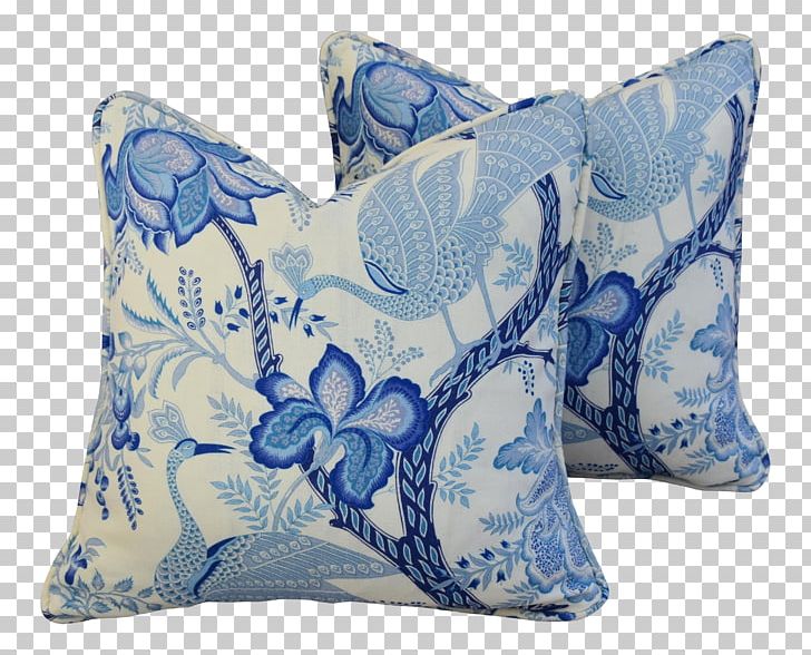 Throw Pillows Cushion Blue White PNG, Clipart, Blue, Chinoiserie, Cushion, Custom, Feather Free PNG Download