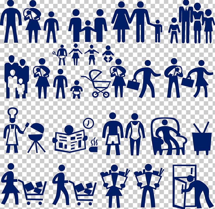 Family Silhouette Icon PNG, Clipart, Animals, Area, Black And White, Blue, Character Free PNG Download