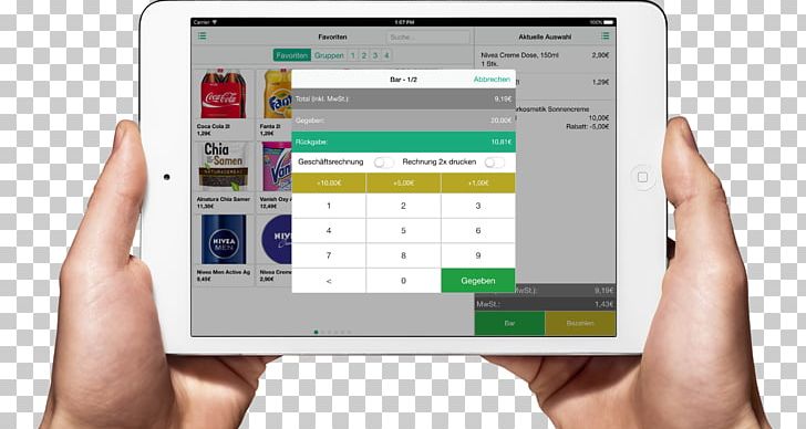 IPad Mini Smartphone Blagajna Cash Register Kassensystem PNG, Clipart, Apple, Computer, Computer Software, Display Advertising, Electronic Device Free PNG Download