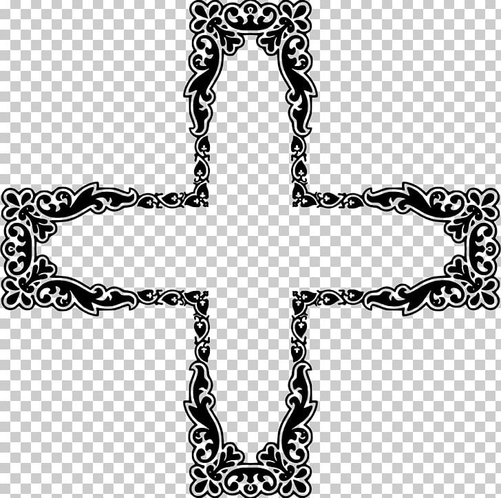 Christian Cross Computer Icons Ornament PNG, Clipart, Art, Art Cross, Art Deco, Black And White, Body Jewelry Free PNG Download