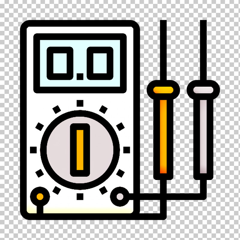 Multimeter Icon Electronic Device Icon Construction And Tools Icon PNG, Clipart, Construction And Tools Icon, Electronic Device Icon, Line, Multimeter Icon, Yellow Free PNG Download